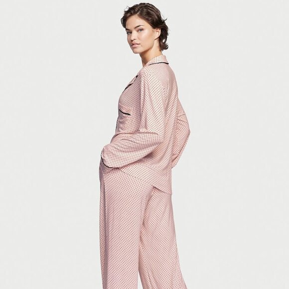 VS XXL Reg 30" Inseam Modal PJ Set Light Pink Tiny Dot Polka Dots So Comfy! NWT - Picture 6 of 14